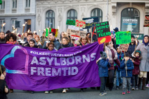 Fackelzug, organisiert vom Trampoline House, initiiert von People's Movement for Asylum-seeking Children's Future, Kopenhagen, 2017