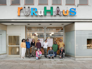 Artistic Team members at ruruHaus (f.l.t.r. Lara Khaldi, Iswanto Hartono, Gertrude Flentge, Mirwan Andan, Frederikke Hansen, Julia Sarisetiati, Reza Afisina, Ajeng Nurul Aini, Ade Darmawan, Indra Ameng)