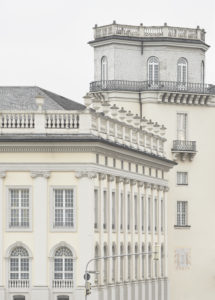 The photo shows the white neoclassical facade of the Fridericianum.